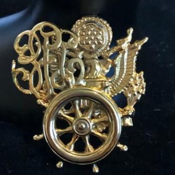Goldtone Decorative Brooch - Picture 1 of 5